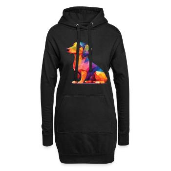 Dackel Hunde süßer Hund Haustier Freund Design - Hoodie-Kleid - Schwarz - Vorne