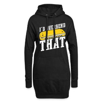Mundharmonika Instrument und Mundharmonika - Hoodie-Kleid - Schwarz - Vorne