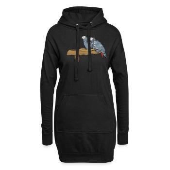Motif de perroquet gris I pour porte-oiseau - Sweat-shirt à capuche long Femme - noir - Devant