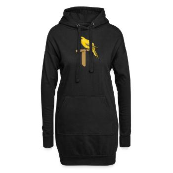Perruche de chèvre I Motif de perruche pour porte-oiseau - Sweat-shirt à capuche long Femme - noir - Devant