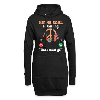 Drôle de paix hippie - Sweat-shirt à capuche long Femme - noir - Devant
