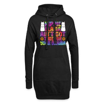 Lustige Hippie-Krawattenfärbung - Hoodie-Kleid - Schwarz - Vorne