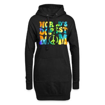Hippie Mom Tie Dye Frieden - Hoodie-Kleid - Schwarz - Vorne