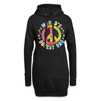 Hippie Papa Krawatte Färben Frieden - Hoodie-Kleid - Schwarz - Vorne