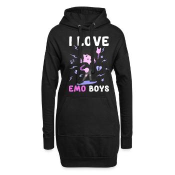 Egirl fille émotionnelle - Sweat-shirt à capuche long Femme - noir - Devant