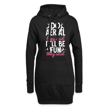 Acrobate de soie aérienne - Sweat-shirt à capuche long Femme - noir - Devant