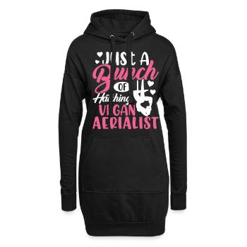 Air silk - Hoodie Dress - black - Front