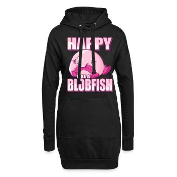 Costume de Blobfish - Visage de poisson Blob laid - - Sweat-shirt à capuche long Femme - noir - Devant