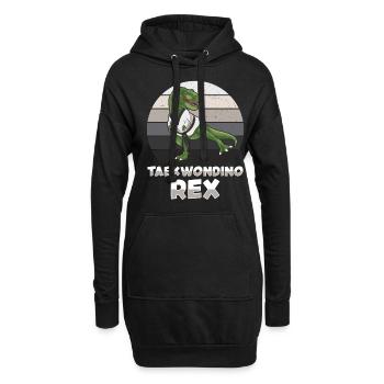 Taekwondino Rex Dinosaurier-Liebhaber T-rex - Hoodie-Kleid - Schwarz - Vorne