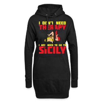 Sizilien Flagge Sicilia - Hoodie-Kleid - Schwarz - Vorne