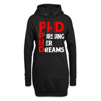 Phd Pursuing Her Dreams 8 - Hoodie-Kleid - Schwarz - Vorne