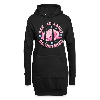 Costume de Blobfish - Visage de poisson Blob laid - - Sweat-shirt à capuche long Femme - noir - Devant