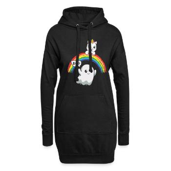 Boo Gespenst - Hoodie-Kleid - Schwarz - Vorne