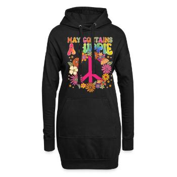 Drôle Hippie Peace Kindness Groovy - Sweat-shirt à capuche long Femme - noir - Devant