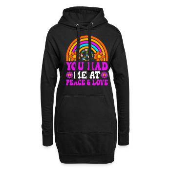 Drôle Hippie Peace Kindness Groovy - Sweat-shirt à capuche long Femme - noir - Devant
