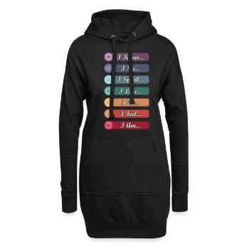 Yoga Chakra Symbole - Hoodie-Kleid - Schwarz - Vorne