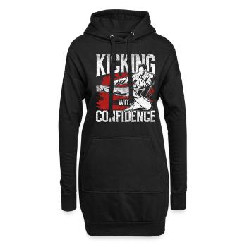 Tang So Do Kicking avec confiance - Sweat-shirt à capuche long Femme - noir - Devant