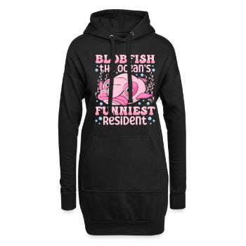 Costume de Blobfish - Visage de poisson Blob laid - - Sweat-shirt à capuche long Femme - noir - Devant
