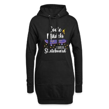 Coole Mädels fahren Skateboard - Hoodie-Kleid - Schwarz - Vorne