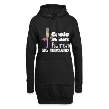Coole Mädels fahren Skateboard - Hoodie-Kleid - Schwarz - Vorne