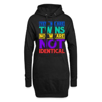 Yes, We Are Twins, No, We Are Not Identical 10 - Hoodie-Kleid - Schwarz - Vorne