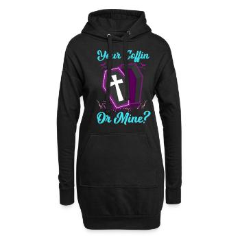 Lustige Gothic Goth - Hoodie-Kleid - Schwarz - Vorne