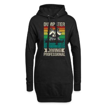 Waschbär Liebhaber Müll Sammeln Müllcontainer - Hoodie-Kleid - Schwarz - Vorne