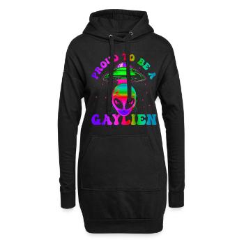 Gender Lesben, Schwule, Trans, Queer Regenbogen - Hoodie-Kleid - Schwarz - Vorne