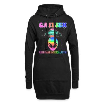 Gender Lesben, Schwule, Trans, Queer Regenbogen - Hoodie-Kleid - Schwarz - Vorne