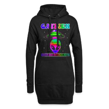 Gender Lesben, Schwule, Trans, Queer Regenbogen - Hoodie-Kleid - Schwarz - Vorne