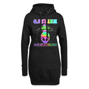 Gender Lesben, Schwule, Trans, Queer Regenbogen - Hoodie-Kleid - Schwarz - Vorne