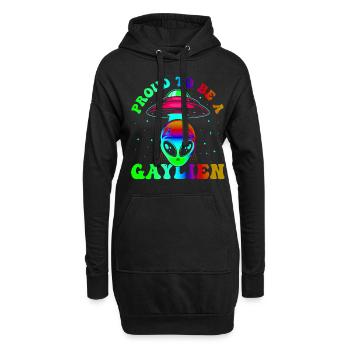 Gender Lesben, Schwule, Trans, Queer Regenbogen - Hoodie-Kleid - Schwarz - Vorne