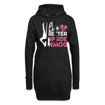 Acrobate de soie aérienne - Sweat-shirt à capuche long Femme - noir - Devant