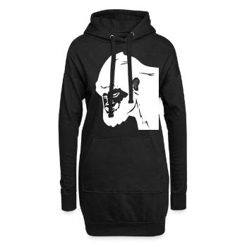 Bigfoot lacht - Hoodie-Kleid - Schwarz - Vorne