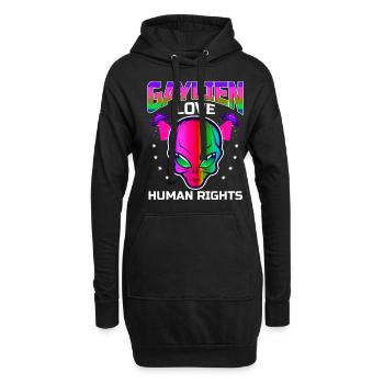 Gender Lesben, Schwule, Trans, Queer Regenbogen - Hoodie-Kleid - Schwarz - Vorne