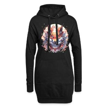 Fuchs Füchse Fuchs Baby Wald Waldbewohner - Hoodie-Kleid - Schwarz - Vorne