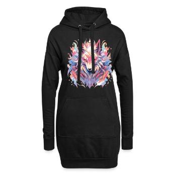 Fuchs Füchse Fuchs Baby Wald Waldbewohner - Hoodie-Kleid - Schwarz - Vorne