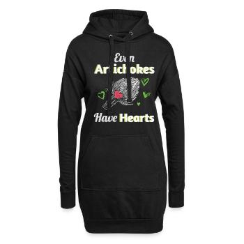 Artichokes Have Hearts Artischocke Vegan - Hoodie-Kleid - Schwarz - Vorne
