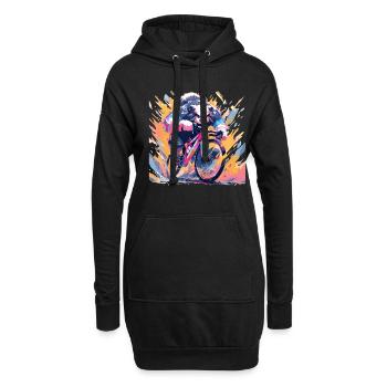 Panda Fahrrad Rennrad Pandabär - Hoodie-Kleid - Schwarz - Vorne
