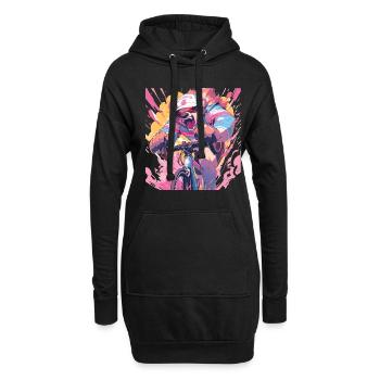 Panda Fahrrad Rennrad Pandabär - Hoodie-Kleid - Schwarz - Vorne