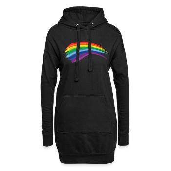 Regenbogen LGBTQ Homosexuell Gay - Hoodie-Kleid - Schwarz - Vorne