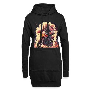Skull Totenkopf Motocross Dirtbike - Hoodie-Kleid - Schwarz - Vorne