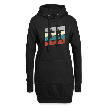 Boxen Retro - Hoodie-Kleid - Schwarz - Vorne