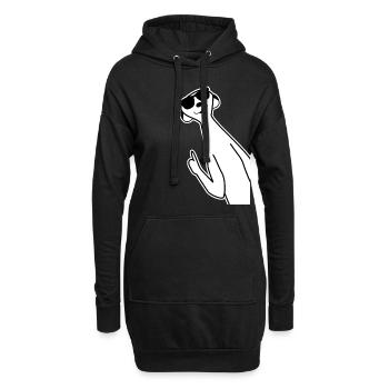 Suricate avec le pouce levé - Sweat-shirt à capuche long Femme - noir - Devant