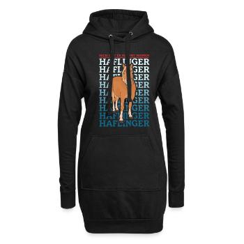 Haflinger Pferde | Haffi Pferdebesitzer Geschenk - Hoodie-Kleid - Schwarz - Vorne