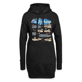 Cadeau de pêche à la pêche au poisson-chat - Sweat-shirt à capuche long Femme - noir - Devant
