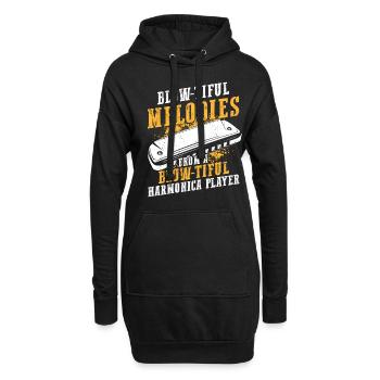 Französische Harfinisten und Harmonikaspieler - Hoodie-Kleid - Schwarz - Vorne