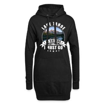 Lake Tahoe Souvenir Lake Tahoe Ruft - Hoodie-Kleid - Schwarz - Vorne