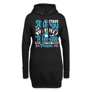 Produits laitiers intolérants au lactose - Sweat-shirt à capuche long Femme - noir - Devant