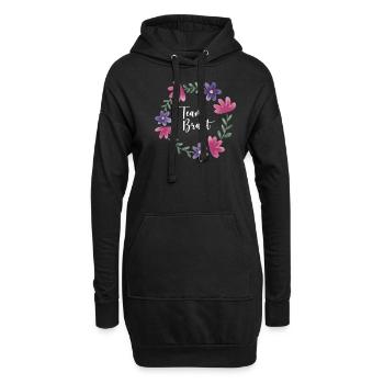 Team Braut I Blumenkranz Hochzeit Boho Stil - Hoodie-Kleid - Schwarz - Vorne